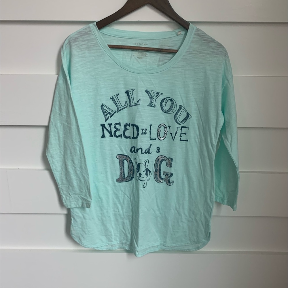 (NWT) Sonoma/ Aqua Colored Graphic Tee